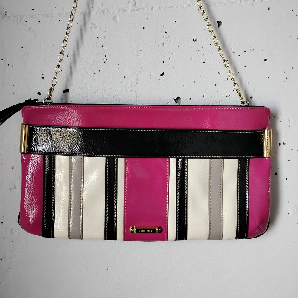 Nine West Pink and Black Clutch